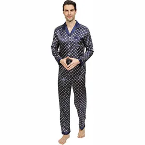 ملابس نوم رجالي من الساتان مطبوعة رقميًّا . Men's Satin Sleepwear Digital Printed C