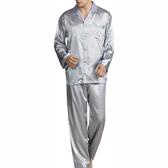 ملابس نوم رجالي من الساتان مطبوعة رقميًّا . Men's Satin Sleepwear Digital Printed C