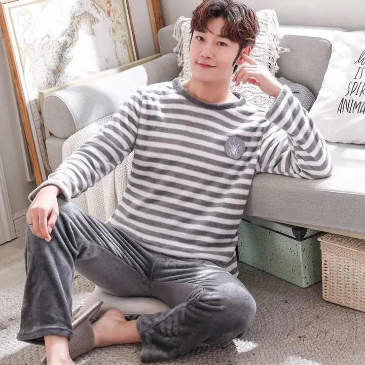 أطقم ملابس نوم شتوية للرجال ملابس نوم رجالية . Men's Winter Sleepwear Sets Men's