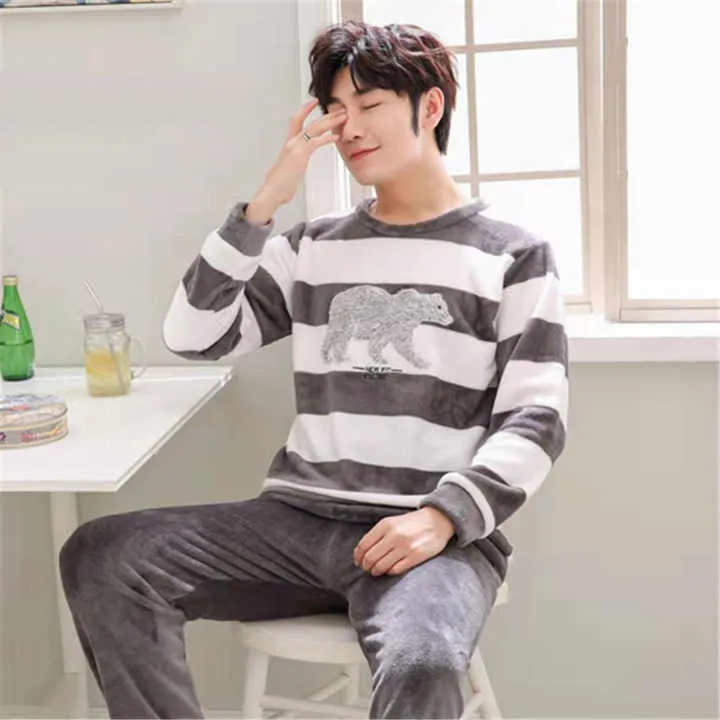 أطقم ملابس نوم شتوية للرجال ملابس نوم رجالية . Men's Winter Sleepwear Sets Men's