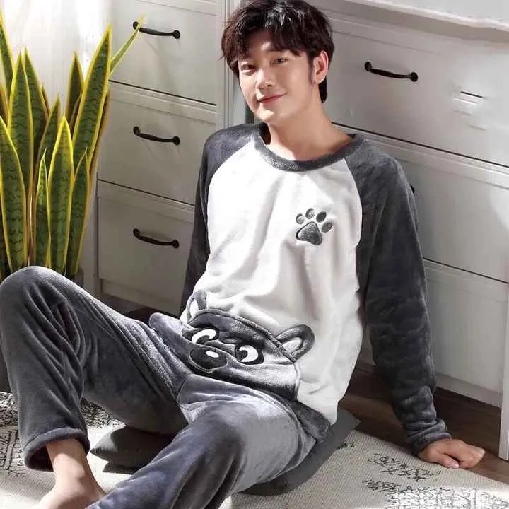 أطقم ملابس نوم شتوية للرجال ملابس نوم رجالية . Men's Winter Sleepwear Sets Men's