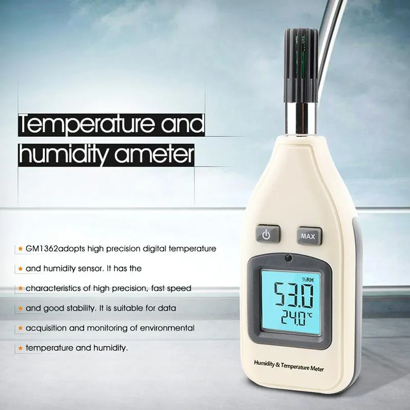 1.45 Inch Screen Digital Humidity & Temperature Meter White