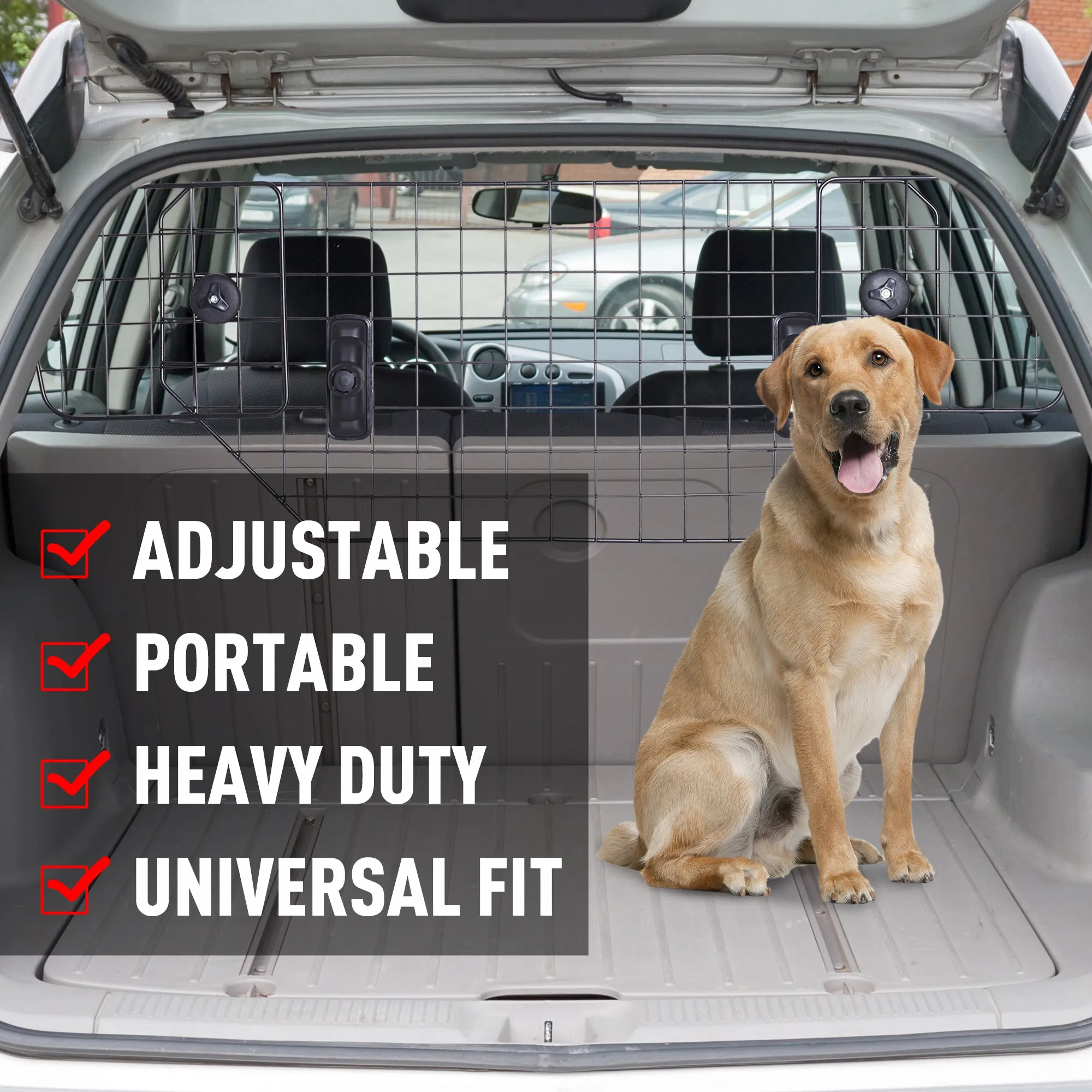 35"-48" Pet Car Barrier - Black