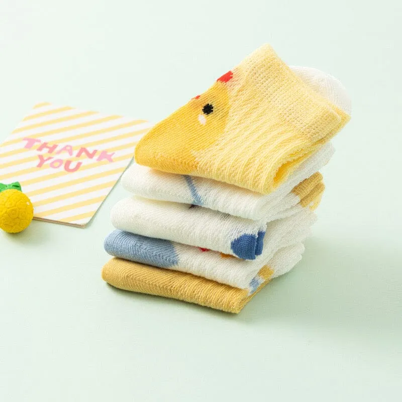 Animals Mesh Summer Socks [Set of 5]