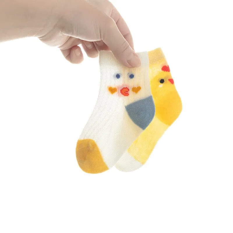 Animals Mesh Summer Socks [Set of 5]