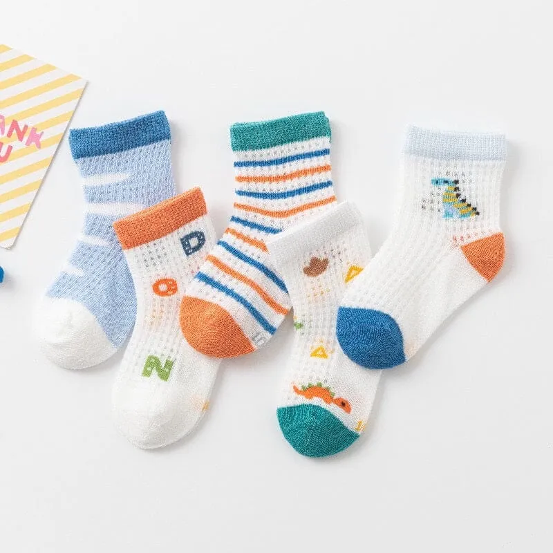 Animals Mesh Summer Socks [Set of 5]