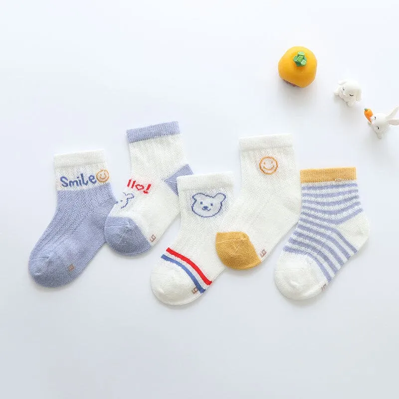 Animals Mesh Summer Socks [Set of 5]
