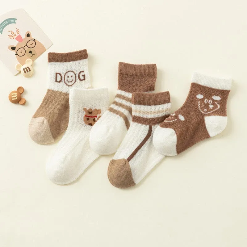 Animals Mesh Summer Socks [Set of 5]