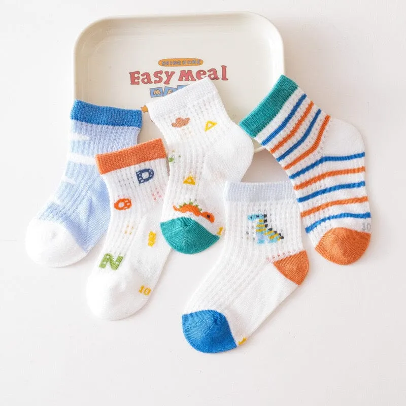 Animals Mesh Summer Socks [Set of 5]