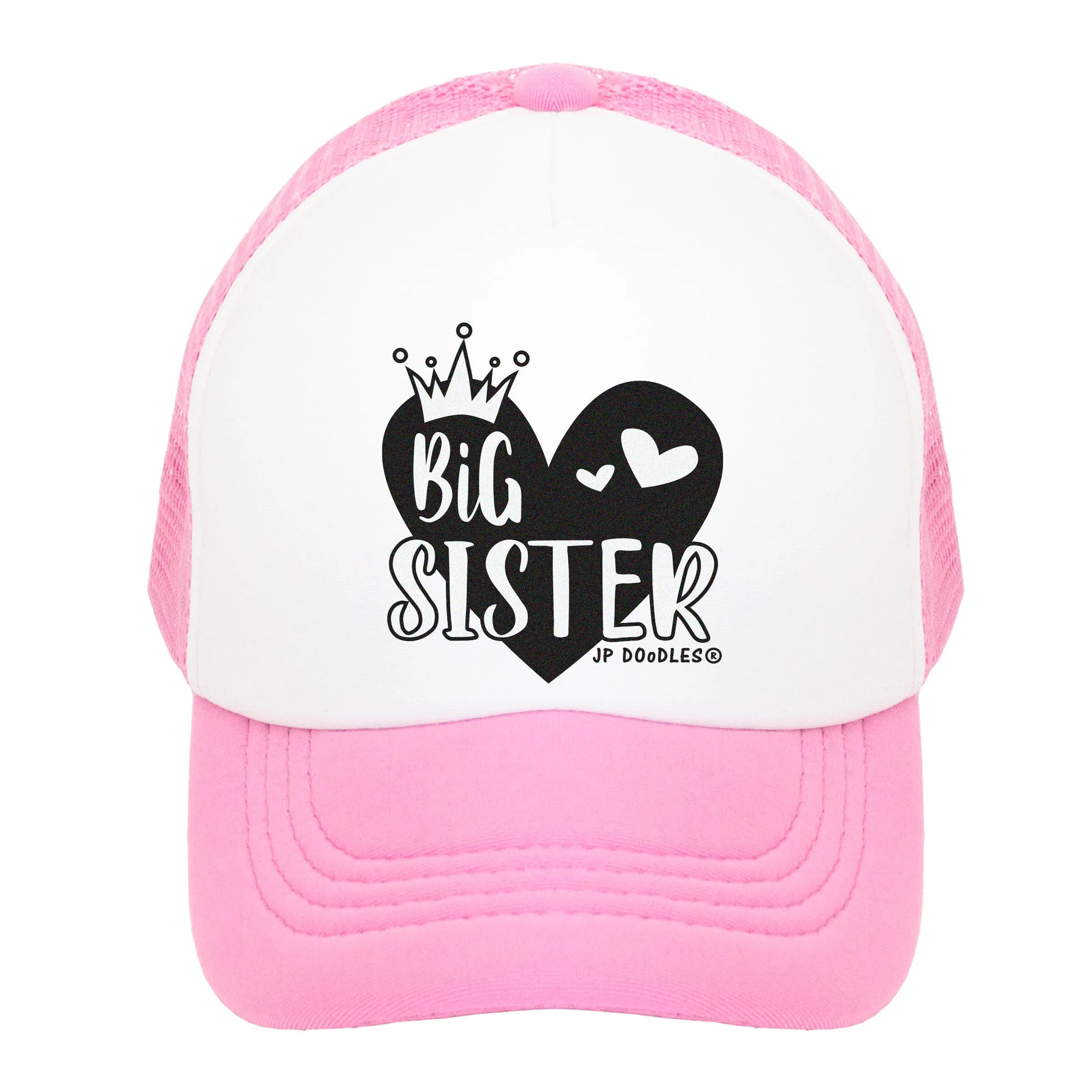 Big Sis Kids Trucker Hat: HOT PINK / 2-5 YRS
