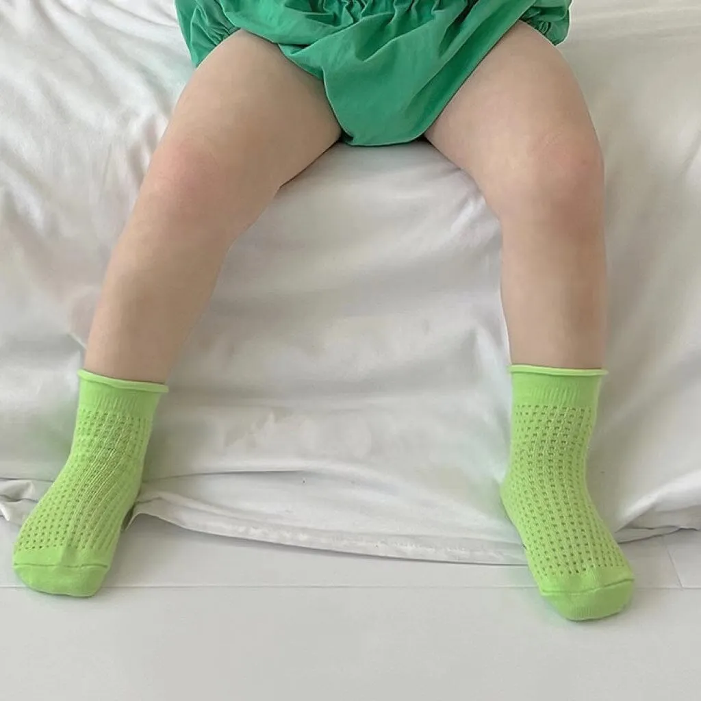 Candy Color Summer Mesh Socks [Set of 4]