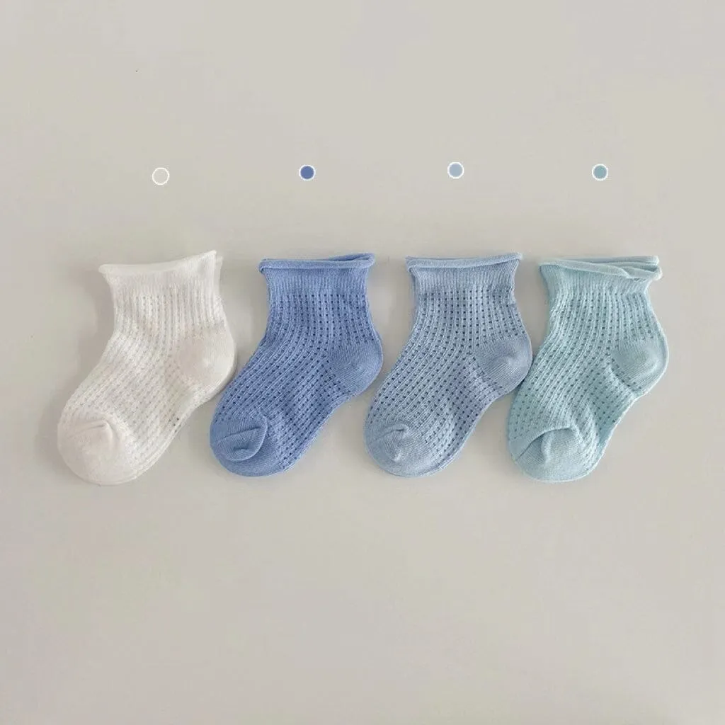 Candy Color Summer Mesh Socks [Set of 4]