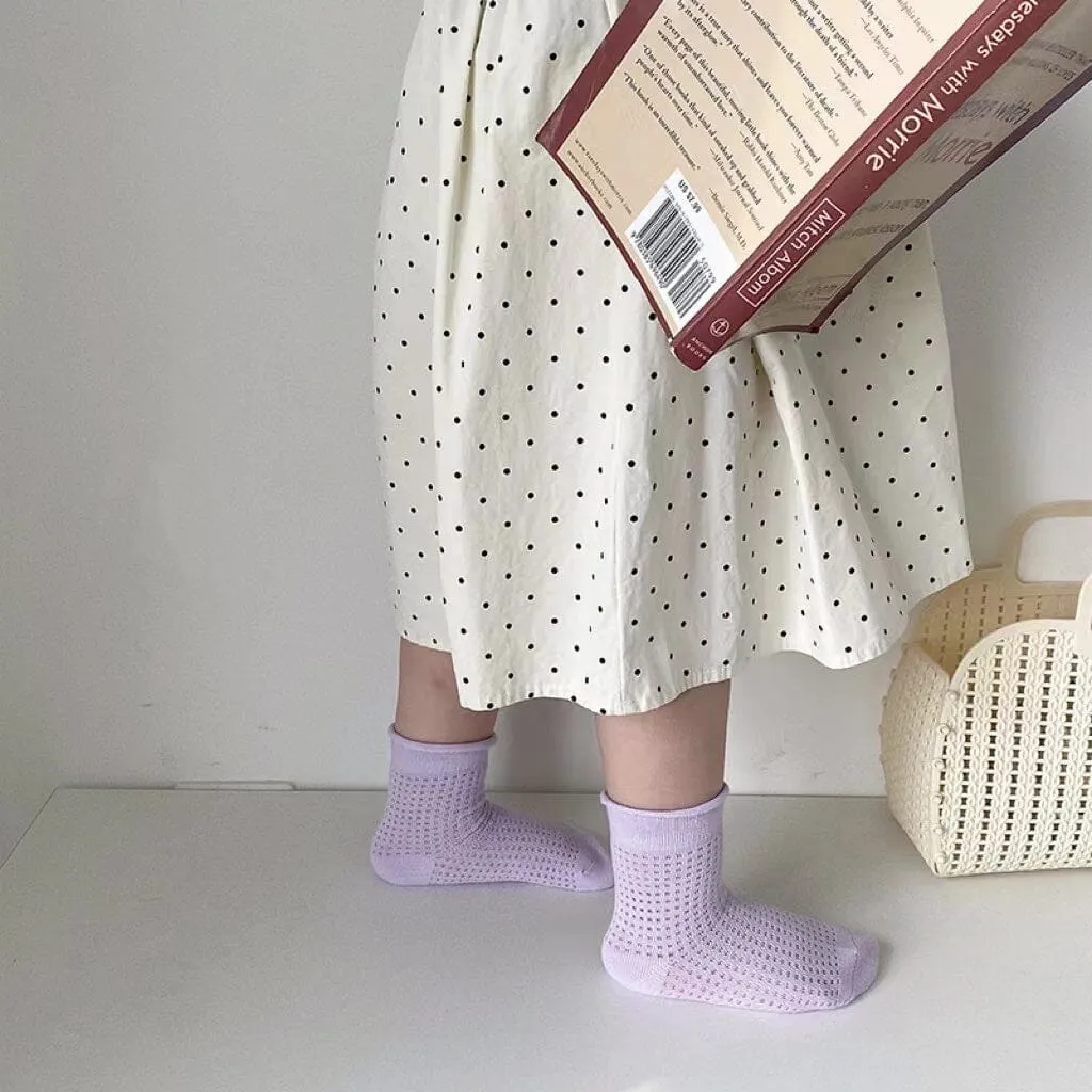 Candy Color Summer Mesh Socks [Set of 4]