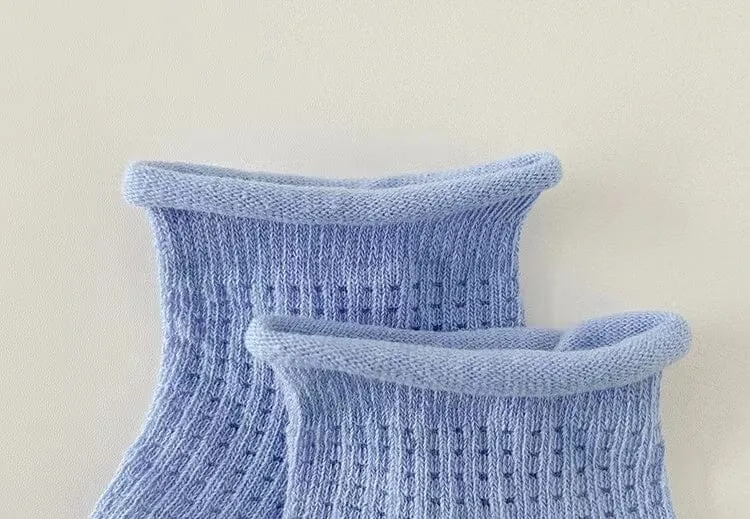 Candy Color Summer Mesh Socks [Set of 4]