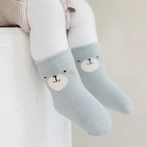 Cartoon Animal Thick Terry Warm Baby Socks [Set of 3]