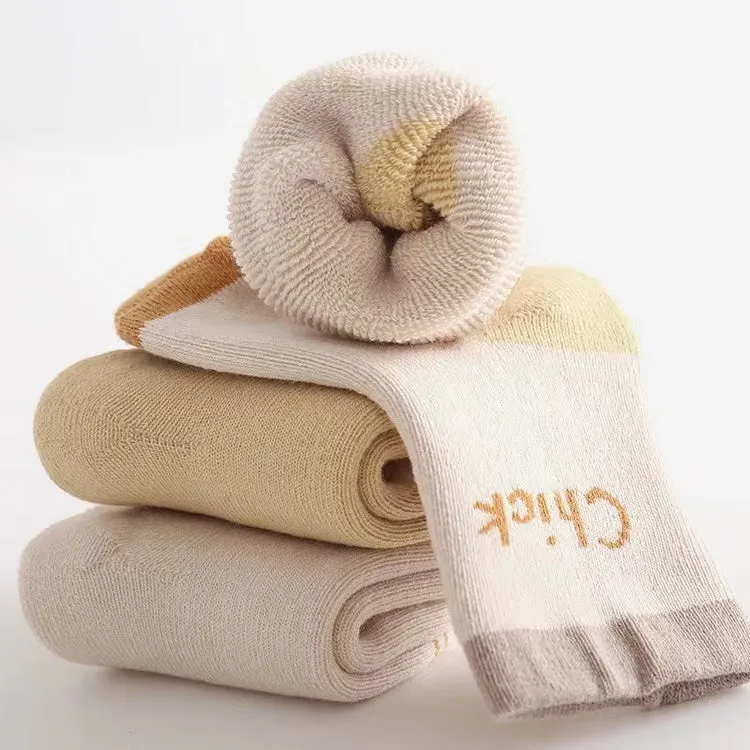 Cartoon Animal Thick Terry Warm Baby Socks [Set of 3]