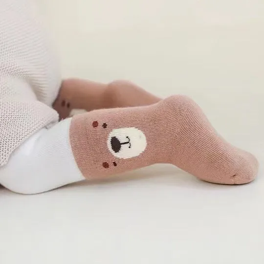 Cartoon Animal Thick Terry Warm Baby Socks [Set of 3]