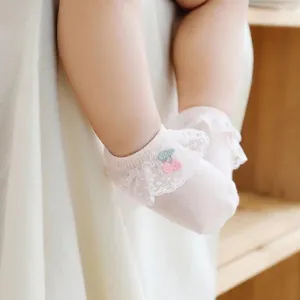 Cherry Lace Baby Socks