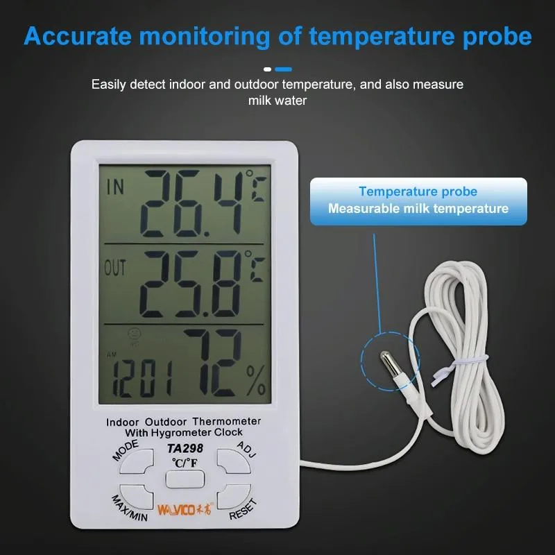 Digital Lcd Humidity & Thermometer   Extra Sensor Cable