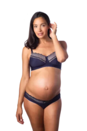 Hotmilk 'Show Off' Wirefree Nursing Bra - Navy / Pink