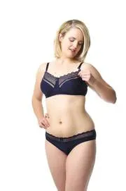 Hotmilk 'Show Off' Wirefree Nursing Bra - Navy / Pink