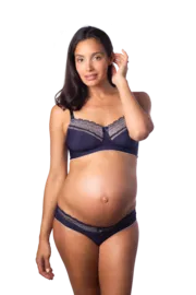 Hotmilk 'Show Off' Wirefree Nursing Bra - Navy / Pink