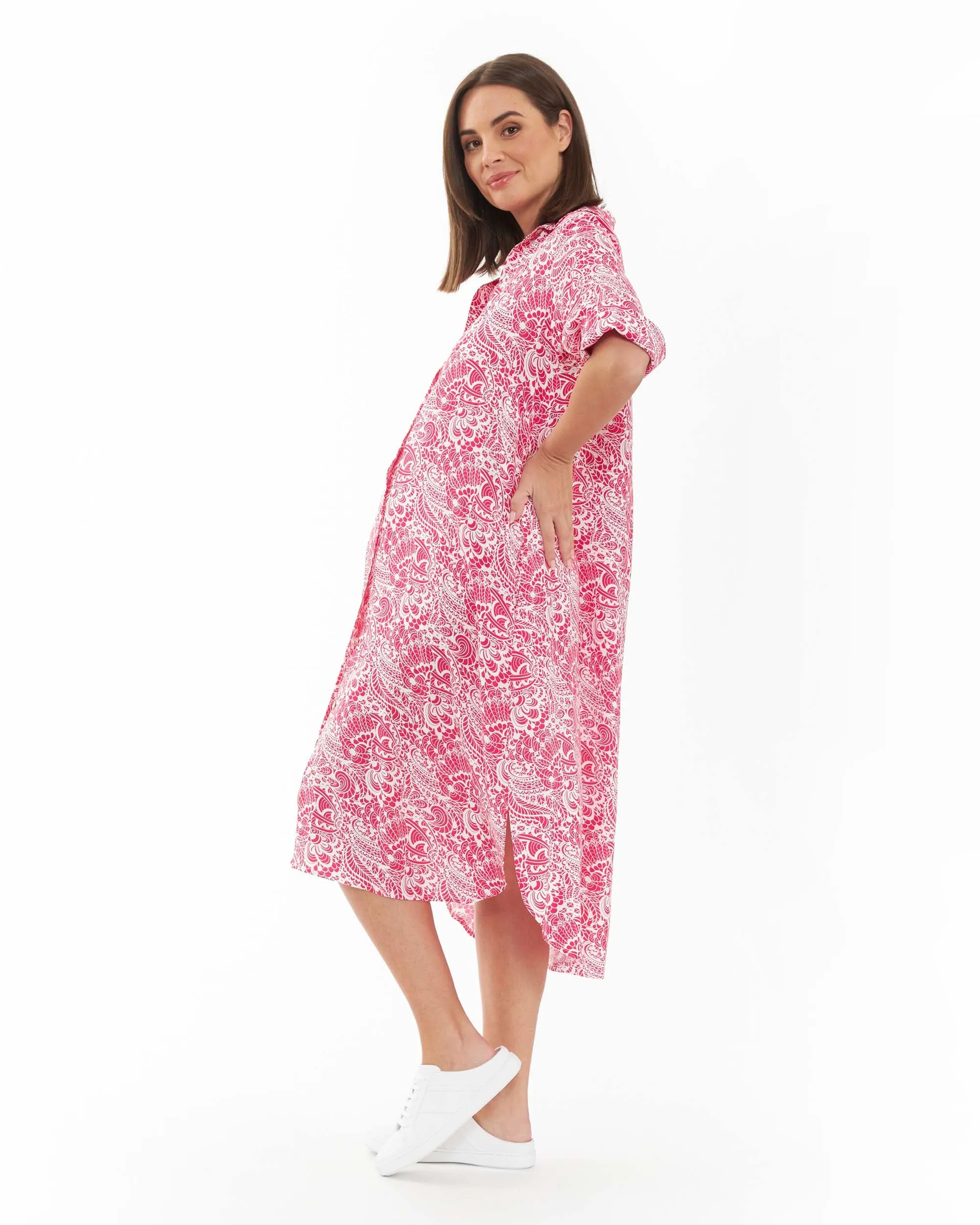 'Janis' Maternity & Nursing Shirt Dress