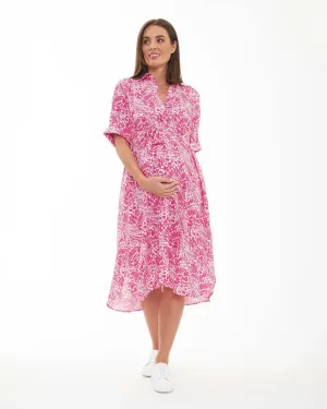 'Janis' Maternity & Nursing Shirt Dress