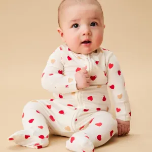 Love Heart Clever Zip Baby Pajamas