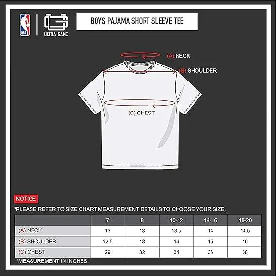 Ultra Game NBA Official Youth 2 Piece T-Shirt & Lounge Pants Pajama Set, Chicago Bulls, Boys Sizes|Chicago Bulls