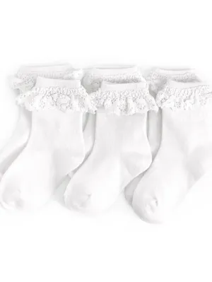 White Lace Midi Sock 3-Pack
